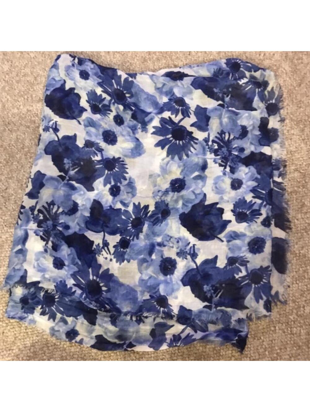 Blue Floral Scarf